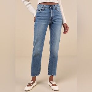 Just Black Denim Roaming Wild Medium Wash High-Waisted Straight-Leg Jeans